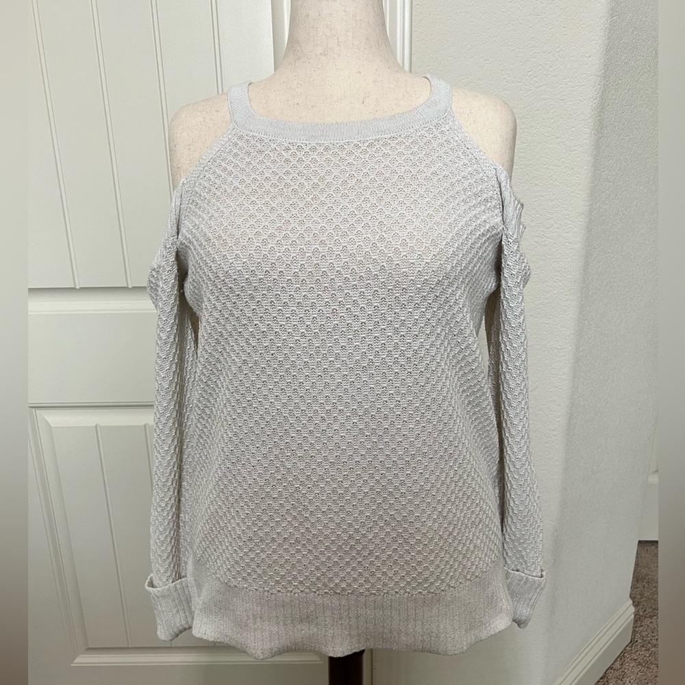 Maurices Off-White Cold Shoulder Sweater XL